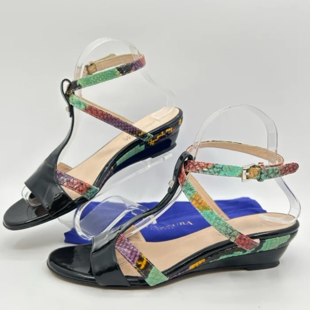 AQUATALIA WOMEN SIZE 8.5 BLACK PRINT SANDAL